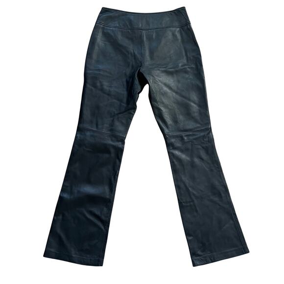 Context Black Leather Pants Flare Leg– Size 6 - Picture 2 of 5